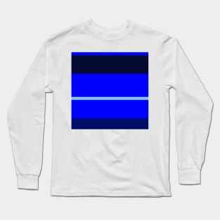 A scarce melt of Sky Blue, Primary Blue, Darkblue and Cetacean Blue stripes. Long Sleeve T-Shirt